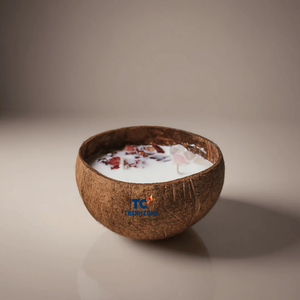 VELA DE COCO personalizable de Vietnam en cuenco de coco con logotipo grabado y múltiples mezclas de fragancias - Product Image 3