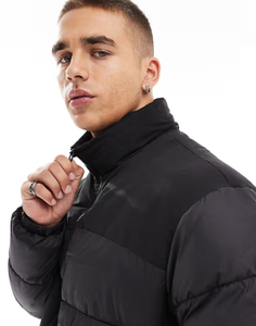 Chaqueta acolchada de alta calidad para hombre, chaqueta acolchada de pato para senderismo de invierno gruesa cálida con logotipo personalizado y cuello levantado - Product Image 3