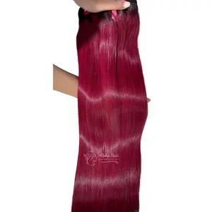 Top Trending Hair Color Long Lasting Pink Bone Straight Hair Extensions Weaves And Wigs Vietnamese Raw Hair Wigs