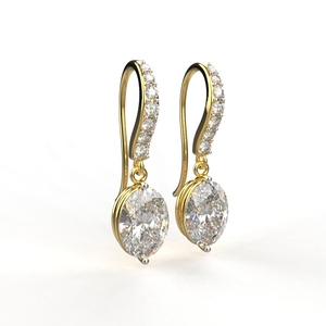 Avarta Jewellery Mystic Moissanite Pendientes de gota de oro - Product Image 1