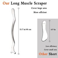 Acier inoxydable Gua Sha Long Bar Manuel et EMS Fonction Corps Grattoir pour Visage et Main Terahertz Matériel Emballé dans un Sac