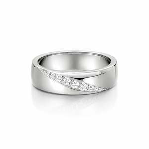 Anillo de Boda Diagonal Clásico Jeulia para Hombre con Moissanita - Plata de Ley - Product Image 1