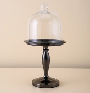 Elegant <b>Cake</b> Serving <b>Stand</b> Post Modern Look <b>Cakes</b> Displayer With <b>Dome</b> Glass Cover Top Selling For Cafe Restaurant Home Hotel Use - Product Image 1