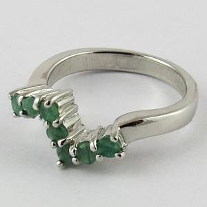 สีเขียวมรกต Zig Zag แหวนออกแบบ925เงินสเตอร์ลิงออนไลน์เครื่องประดับเงินอินเดียแฟชั่นเครื่องประดับเงิน - Product Image 2