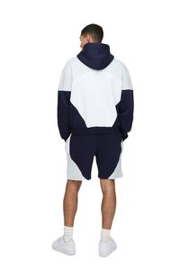 Conjunto de Sudadera con Capucha y Pantalones Cortos para Hombre, Estilo Oversize, Bloques de Color, Manga Larga, de Algodón y Felpa, para Ropa Urbana - Product Image 4