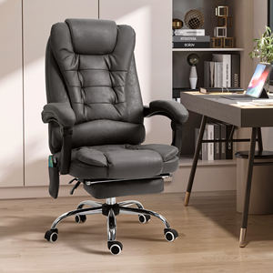 Vinsetto-Chaise de bureau de massage et inclinable avec chaleur et hauteur réglable, gris - Product Image 2