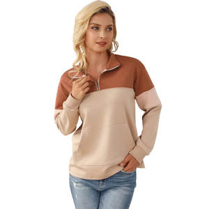 เสื้อฮู้ดซิปสั้นคอเต่าสไตล์ลำลองสำหรับฤดูหนาวสำหรับผู้หญิง บุขนแกะ ซิปสี่ส่วน ทรงหลวม ใส่สบาย - Product Image 4