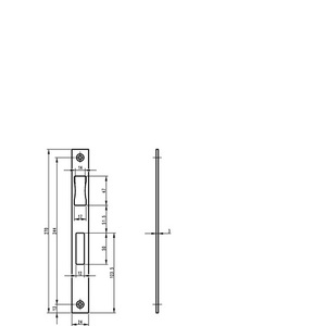 Plaque de protection en acier inoxydable B 9000 BKS DIN Gauche/Droite Plate 24 mm de largeur x 270 mm de longueur Carrée pour accessoires de cheminée - Product Image 3