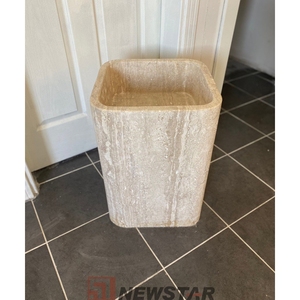 <span class=keywords><strong>Vase</strong></span> à fleurs en bois naturel fait main au design personnalisé pour salon, mariage, fête, intérieur extérieur, évier sur pied décoratif - Product Image 4