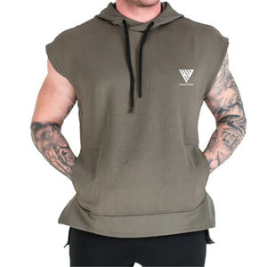 Summer Wear High Quality Customized Logo Gym Workout <b>Men's</b> Half Sleeve Hoodies Soft Material OEM Service - Product Image 1