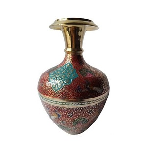 Vase à fleurs arabe vintage en laiton de haute qualité, gravé et fini poli, pour la décoration de table et la décoration intérieure. - Product Image 1