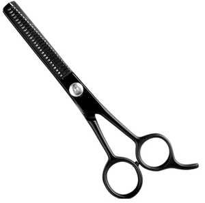 Tijeras de adelgazamiento del cabello con dientes de acero inoxidable negro de primera calidad, tijeras de peluquero para salón de belleza - Product Image 6