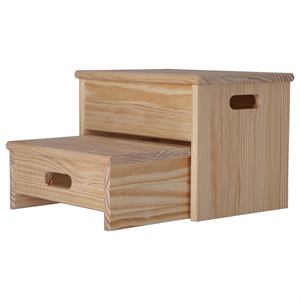 Sgabello a 2 Gradini WELL HOME con Finitura Non Verniciata 35x25x20 cm per Uso Domestico o in Ufficio - Product Image 4