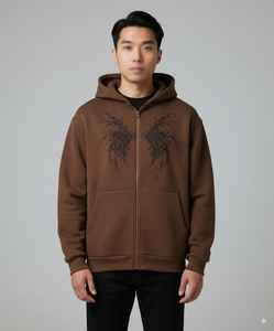 Sudadera con capucha de calidad premium Unisex personalizada del fabricante de ropa experta sudaderas de hombre con cremallera impresa de silicona con bordado 3D - Product Image 5