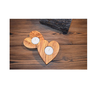 Pots à bougies en bois décoratifs de luxe Décorations de Noël Décor éclaircissant titulaire coeur design à sous votre budget - Product Image 2