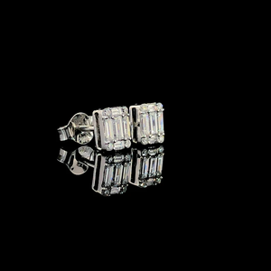 Pendientes de Botón de Lujo con Corte Esmeralda, Diamante Moissanita VVS, Plata 925, Estilo Solitario, Pendientes de Declaración - Product Image 5