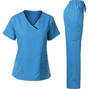 Unisex Elasticity Spandex Worsted Fabric Quick Dry Stretch Zipper <b>Doctor</b> Scrubs <b>Set</b> with Needle Detection and Seamless Fusing - Product Image 1