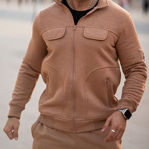 Ensemble de survêtement unisexe 2 pièces respirant en polaire à capuche pour homme, manches longues, sport, hiver, couleur unie, tenue décontractée, collection 2025 - Product Image 5