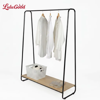 Porte-manteau et chapeau moderne et simple en acier, sur pied, avec étagère arrière, pour chambre ou salon