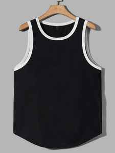 เสื้อกล้ามออกกำลังกายแขนกุดระบายอากาศสำหรับผู้ชายเสื้อออกกำลังกายแบบถักพิมพ์ลายสไตล์ลำลองออกแบบได้ตามต้องการ - Product Image 5