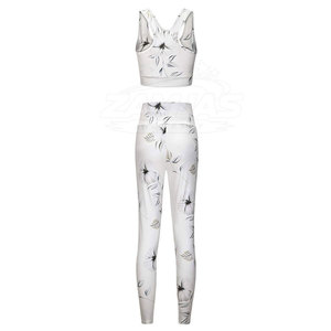 Nouvelle conception, haute qualité, best-seller, ensembles de yoga pour femmes à taille élastique, respirants, ajustables et confortables - Product Image 4