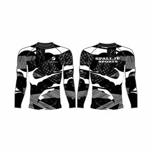 T-shirt de compression pour homme en spandex imprimé par sublimation, à séchage rapide, manches longues, pour le sport, la course à pied, l'entraînement, rash guard - Product Image 1