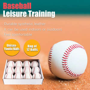 Balles de baseball en cuir synthétique en gros adulte modèle personnalisé en cuir 9 pouces noyau différent pour balle de baseball en cuir synthétique - Product Image 2