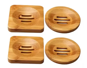 Porte-savon en bambou Porte-savon drainable écologique naturel pour l'organisation du comptoir de la salle de bain et de la cuisine - Product Image 4