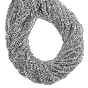 Chaîne de perles en labradorite facettée en forme de cube, 2-2,5 mm, perles de pierres précieuses naturelles pour la fabrication de bijoux - Product Image 2
