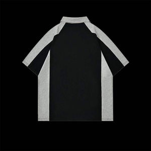 เสื้อโปโลแขนสั้นของผู้ชายเสื้อสีบล็อกบล็อกสีผ้าฝ้าย100% ออกแบบได้ตามที่ต้องการน้ำหนักผ้าปานกลาง - Product Image 5