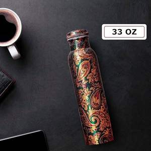 Botella de agua de cobre impresa personalizada con diseño elegante para tiendas de regalos boutique a un precio asequible por CRAFT ZONE EXPORT - Product Image 2