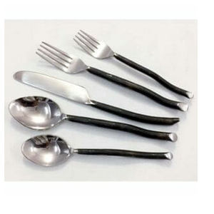 Juego de cubiertos de acero inoxidable chapado en oro con mango de madera de Color personalizado, juego de cubiertos de mesa, accesorios de cocina, Material metálico - Product Image 4