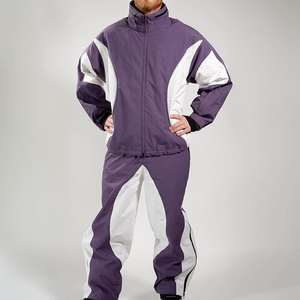 ชุดวอร์มลำลองสำหรับผู้ชายชุดกันลม2ชิ้นพร้อมแจ็กเก็ตซิปเต็มตัวและกางเกงเอวยางยืด - Product Image 3