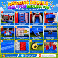 Grand château gonflable avec toboggan, combo de saut pour enfants de qualité commerciale avec zone de saut spacieuse, équipement de jeu extérieur