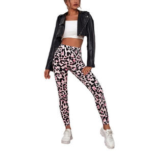 Leggings Deportivos de Cintura Alta para Mujer, con Estampado Digital de Leopardo, Levanta Glúteos, para Gimnasio, Fitness, Uso Diario - Product Image 3