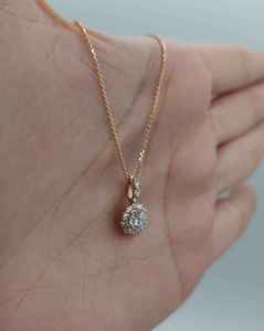 Pendentif en diamant de Moissanite de 1,20 carats Pendentif halo solitaire en argent sterling 925 avec chaîne - Product Image 6