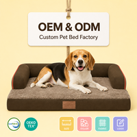 Lit orthopédique de luxe en mousse pour chiens et chats, directement de l'usine, avec soutien pour l'arthrite, motif uni, pour chiens âgés de grande taille, usage intérieur