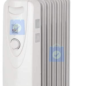 Radiateur portable H-6003 de 700 watts à 7 ailettes, rempli d'huile, thermostat réglable, sur pied, contrôlable par application, pour usage hôtelier - Product Image 3