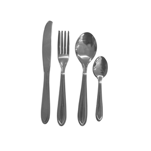 Restaurant Silver Set with Hammered Long Handle Awesome Stainless Steel Silver Plated Flatware in Unique Design - Product Image 3