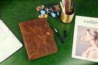 Cubierta DE LA Biblia de cuero genuino recargable, impresión personalizada Papel de sombra natural de cuero recargable Producto al por mayor OEM y FBA