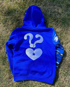 Streetwear 100% coton avec logo personnalisé sweatshirts à capuche zippés pour hommes - Product Image 2