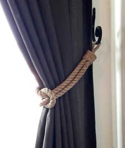 Square Knot Curtain Tie-Back - Beach Decor - Jute Rope Curtain <b>Tiebacks</b> - Nautical Gift - Product Image 3