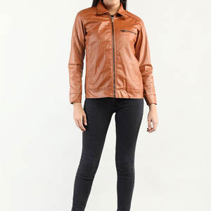 Precio bajo al por mayor Pu cuero mujer chaqueta de cuero de moda Slim Fit mujeres chaquetas de cuero - Product Image 5