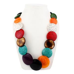 Collar de Cuentas de Resina Pulida Hechas a Mano en India, Estilo Ángel, Vintage, Accesorios de Artesanía Navideña, Diseño Sólido de Luna - Product Image 3