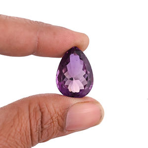 Ametista Natural en Corte Pera Morado de 22x16 mm, 22 Quilates, para Joyería, Gema Suelta - Product Image 1