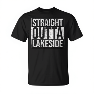 Camiseta Straight Outta Lakeside Negra Unisex Talla M para Adulto Cuello Redondo Manga Corta Serigrafiada - Product Image 2
