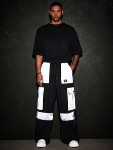 Trending Unisex Wide Leg Reflector Baggy Bottom Designer Style <b>Loose</b> Fit Street Style Baggy <b>Trousers</b> <b>for</b> <b>Men</b> Custom Design Pant - Product Image 6