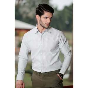 Chemise de créateur SAMSA pour homme avec logo personnalisé, 100 % coton, manches longues, infroissable, coupe ajustée, chemise décontractée - Product Image 2