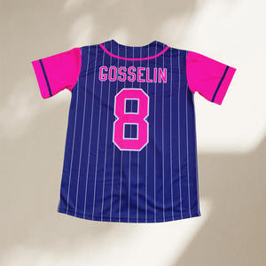 Venta caliente calidad transpirable personalizado sublimado camisas de béisbol jóvenes adultos hombres cuello redondo botón abajo para béisbol Softball desgaste - Product Image 2