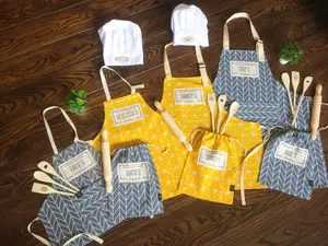 Venta al por mayor de mezclilla de algodón personalizado impermeable Camping servidor parrilla artista camarero uniforme de las mujeres delantal con logotipo personalizado - Product Image 5